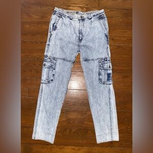 Vintage 90's New Order Jeans Acid Wash Multi Pockets 36 X 30